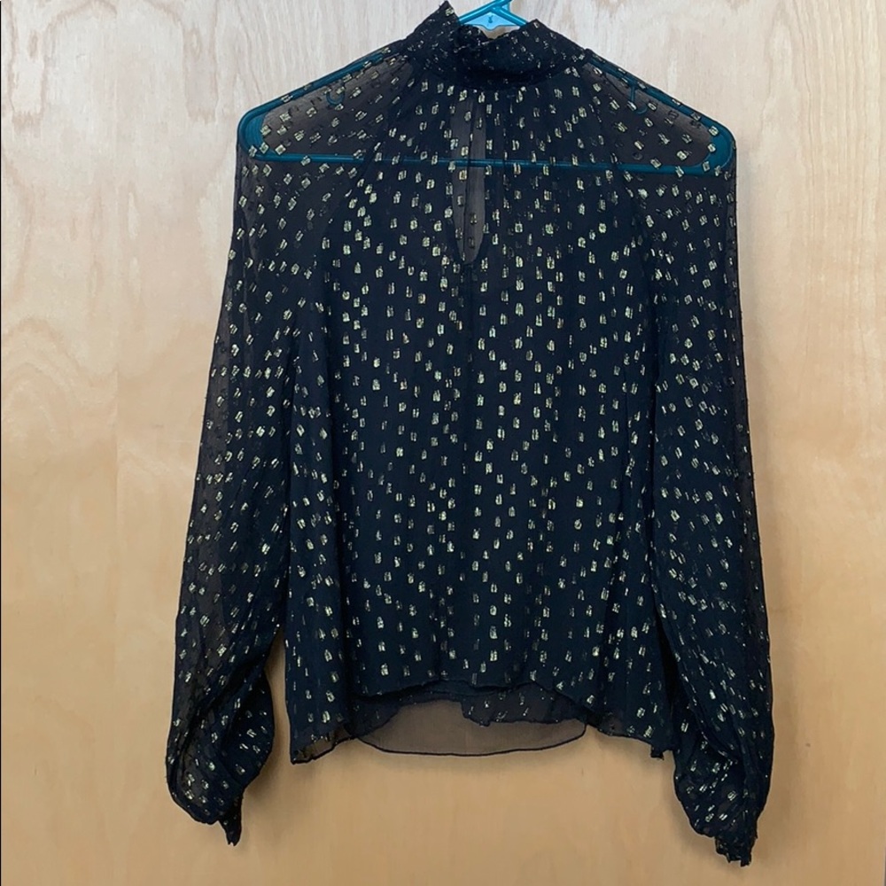 Sheer Black and Gold Blouse